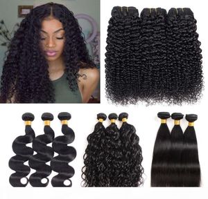 8a Brazylijskie dziewicze włosy Warbołów Body Fala prosta fala wodna głęboka fala Kinky Kurly Human Hair Peruvian Malezyan Weave Bund3763010