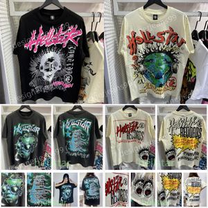 디자이너 Hellstar 셔츠 남자 티셔츠 짧은 Hellstar Sleeve Tee 여자 디자이너 코스톤 상단 폴로 셔츠 여름 남성 셔츠면 짧은 슬리브 통기 가능