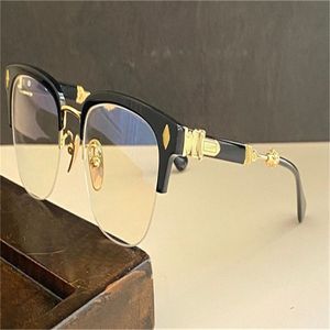 Pop Retro Men okulary optyczne Eva punk stylowy projekt kwadratowy półbrama ze skórzaną pudełko HD przezroczystą soczewkę najwyższą jakość2689