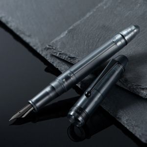 Перьевая ручка Asvine V126 с вакуумным наполнением EF/F/M, перо, матовый серый акриловый подарочный набор для письма 240227
