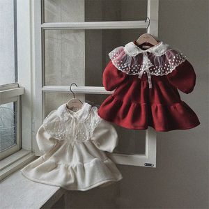 2024 Kış Kız Prenses Elbise Çocuklar Düz Balo Kıyısı Çocuklar Bahar Kızlar Noel Yılı Vaftiz Elbiseleri Bebek Kıyafet 240226