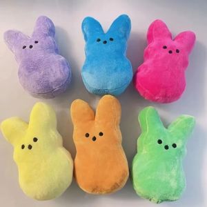 15CM Cartoon MINI 2024 Easter Bunny Peeps Plush Doll Pink Blue Yellow Purple Rabbit for Children Cute Soft Plush Toys JJ 1.4 Sell like hot cakes Selling Popular JJ 3.10