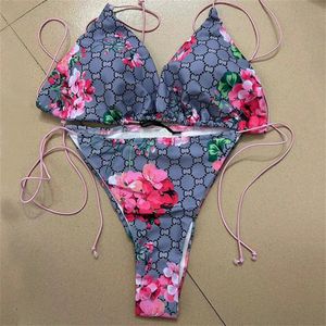 Kvinnor badkläder modetryck lady bikinis set semester andas elastiska flickor baddräkter personlighet sexig simning biknis brev ss