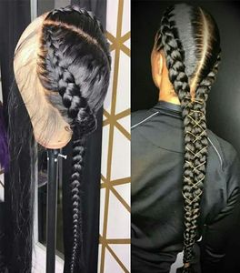 Предварительно выщипанные полные кружевные парики из натуральных волос с детскими волосами, прямой бразильский прозрачный парик шнурка, плетеный бесклеевой полный парик шнурка Remy1845995
