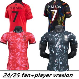 2024 maglie da calcio della Corea del Sud casa ROSSO via SON HWANG KIM JEONG SUNG LEE KWON 2023 MAILLOTS CAMICIE DA CALCIO HEUNGMIN squadra nazionale adulto BAMBINI set kit top Thailandia