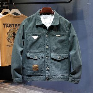 Männer Jacken 2024 Frühling Revers Denim Jacke High-End-Kleidung Koreanischen Stil Mode Lose Trendy Teen