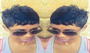 Pixie klippt korta naturliga hår peruker för svarta kvinnor mänskliga korta hår peruker afroamerikanska glueless brasilianska hår bob kort frisyr9622852