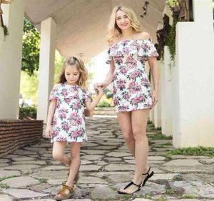 Pudcoco Family Matching Outfits Summer Mother Daughter Women Kids Girl Beach Dress Helen115 W220318280G4299678