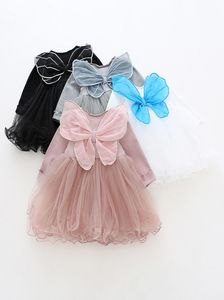 Girl Clothing Sukienka Sprężyna 100 bawełniana na kątem Blotlew Butterfly Wing siatkowe patchworka