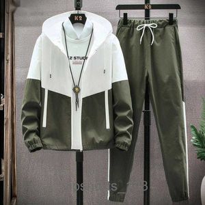 Spring New Jackets Pants Men Tracksuit Casual Hoodies Zestawy Mężczyzna Dwuczęściowe zestawy Hip Hop Streetwear Suit