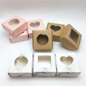 Envoltório de presente 50pcs caixa Kraft DIY caixas de sabonete artesanal casamento para o Natal dos namorados