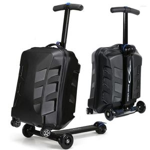 Malas 21 polegadas Carry On Bagagem Trolley Kids Sit Scooter Travel Mala Preguiçosa Case3513