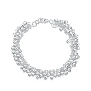 Charm Bracelets Sterling Sier Trauben glatte Perlen Armband für Hochzeit Verlobungsfrau Modeschmuck