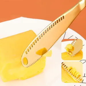Knives 1Pc Multifunction Stainless Steel Butter Knife Hole Cheese Dessert Cutlery Toast Wipe Cream Bread Cutter Tableware Kitchen Tools