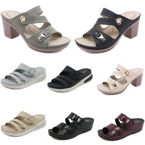 2024 Kobiety Sandals Buty Summer Niski obcasy Mesh Surface Mom Black White Red Green Duży rozmiar 36-42 O1 GAI 308