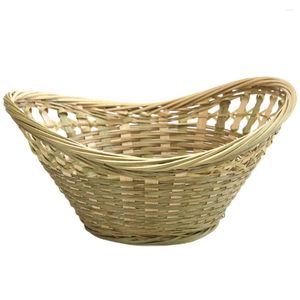 Conjuntos de louça de bambu cesta de armazenamento cestas multi-função frutas ovo gota tecido diversos estilo natural
