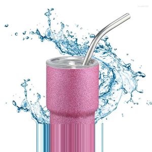 Tumblers Vacuum Tumbler With Straw 3 Oz Double Wall Mini Coffee Mug Water Cup Portable Drinkware For Outdoor Camping Trip Beverage