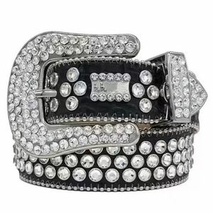 2022 Designer Bb Belt Simon Cinture per uomo Donna Cintura con diamanti lucidi Nero su nero Blu bianco multicolore con strass scintillanti as304s