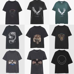 Ab Cotton Round Neck Tee Shirt Letter Ritning Tryckt svart SHORT SLEEVE Women Designer Bings T-shirt Topps