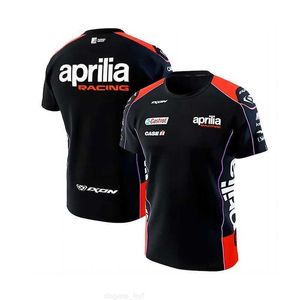 여름 2024 Aprilia Short Sportswear F1 집회 3D 프린팅 통기성 빠른 건조 짧은 인기 남성 O-Neck 캐주얼 티셔츠