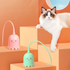 Игрушки для кошек, интерактивная USB-электрическая интеллектуальная игрушка-качалка для кошек, силиконовая игрушка для домашних животных, автоматическое вращение хвоста мыши, котенка, тизер-палка 240229