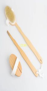 Fashion Natural Long Wood Borstle Body Brush Massager Bath Shower Back Spa Scrubber9200399