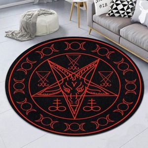 Tapetes sigil de baphomet e lúcifer premium tapete redondo personalizado presente de boas-vindas da família tapete de boas-vindas engraçado287o