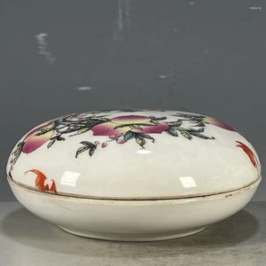 Wazony Wyświetlacz wazonu salonu gra Jade Foundation Proszek Kolor długowieczności Pear Peony Wzór Rouge Box Antique Porcelain Co