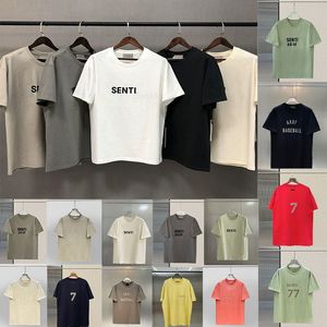 Summer Men Essenshirts Women Designers T Shirts Loose Tees Apparel Topps Mans Casual Chest Letter Shirt Luxury Street Shorts Sleeve Clothes Mens Tshirts