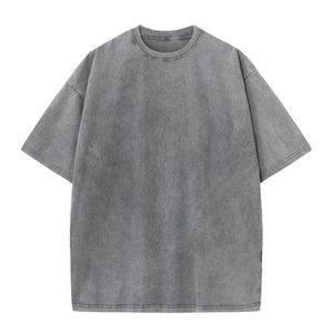 メンズTシャツヴィンテージ特大の男性プレーンTシャツ重布。箱型フィット。コットン。 230GSMは、カスタマイズされたグラフィックサマーカジュアルティーをサポートしています