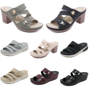 Sandals Shoes Summer Low 2024 Women Heels Mesh Surface Leisure Mom Black White Red Green Large Size 36-42 O3 GAI 392