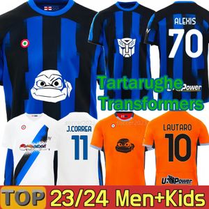 23 24 INTERS Milan LUKAKU Maglie da calcio BARELLA LAUTARO CORREa GIROUD IBRAHIMOVIC MILANS THEO THURAM BRAHIM Maglia da calcio Uniformi Uomo Bambini Kit Set