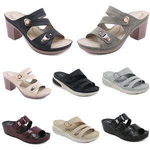 Sandals Shoes 2024 Summer Low Women Heels Mesh Surface Leisure Mom Black White Red Green Large Size 36-42 O8-1 GAI 164