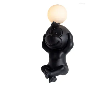 Lampade da parete Simpatico orso di scimmia topo Lampada per cameretta per bambini con lampadina G4 Apparecchio per bambola in resina per decorazioni per bambini per ragazze LED