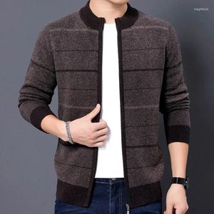 Männer Pullover Männer Wolle Extra Dicke Cardian 2024 Herbst Winter Gestrickte Reine Langarm Mann Reißverschlüsse Jumper Pullover Mäntel