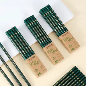 100Pcs Eco-friendly Natural Wood Pencil 2B HB Black Hexagonal Non-toxic Standard Pencil Stationery Office School Supplies 240304