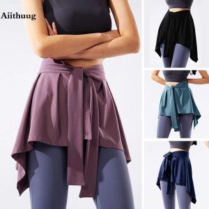 Dresses Aiithuug Yoga Tennis Tie Up Skirts for Women Cover Up Athletic Workout Running Wrap Skirts Workout Running Jogging Wrap Skirts