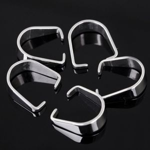 1000pcs Strong 316L Silver Stainless Steel Pendant Pinch Clip Clasp & Hooks Bail Connector DIY jewelry finding335O