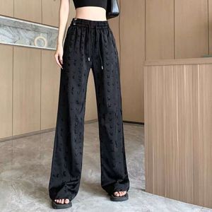 women Pants designer pants Women fashion letter print graphic high waist carbonic acid womens straight trousers