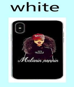 Czarna złota fajna melanina poppin dziewczyna drukowana obudowa Samsung i iPhone na iPhone 5 iPhone 6 7 8 x Concha Fundas Coque1625943