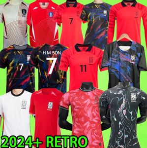 2024 South KOREA soccer jerseys MEN KIDS KIT WOMEN H M SON Black HWANG LEE 22 23 24 fans player version 2023 football shirt 2002 RETRO long sleeve Training uniform888