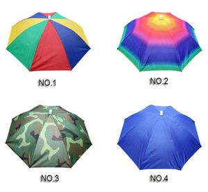 Whole head Umbrella Hat Cap Headwear Umbrella for Fishing Hiking Beach Camping Cap Head Hats Outdoor Sports9341747