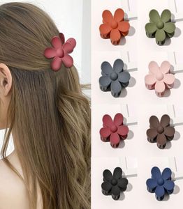 Grampos de cabelo em forma de flor pequena outono para mulheres grampos de cabelo de plástico acessórios para cabelo para crianças clipe de garra de cabelo de caranguejo fosco barrette9567266