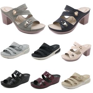 Sandals Shoes Low Summer Women 2024 Heels Mesh Surface Leisure Mom Black White Red Green Large Size 36-42 O9 GAI 366