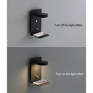 Lampa ścienna czytanie światła z portem USB ładowanie kreatywnego stojaka nocnego przełącznika nocnego