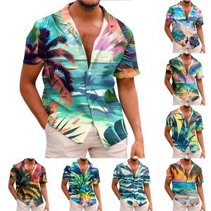 T-shirt da uomo Camicia per uomo Casual Moda Estate Manica corta Bottoni superiori T-shirt stampata Pullover in tessuto morbido Ropa Hombre