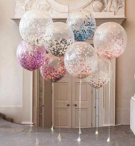 Ganze 36 Zoll runder transparenter Papierballon 2018 Neues Hochzeitslayout Große Konfetti-Ballons für Hochzeitsfeier Geburtstag P2821792