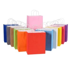 10/30/50 pces mini saco de papel kraft pequeno com alças saco de presente do festival para embalar sacos de compras dos doces do biscoito do natal 240304