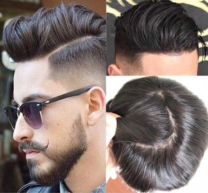 M LACE -enhet Full Silk Toupee with Invisible Knots Mens Wig Men Toupee Straight 10a Virgin Chinese Human Hair Replacement 9314162