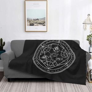 Decken Menschliche Transmutation Kreis Teppich Beflockung Textil Ein Bett Decke Abdeckungen Luxus Flannel332C